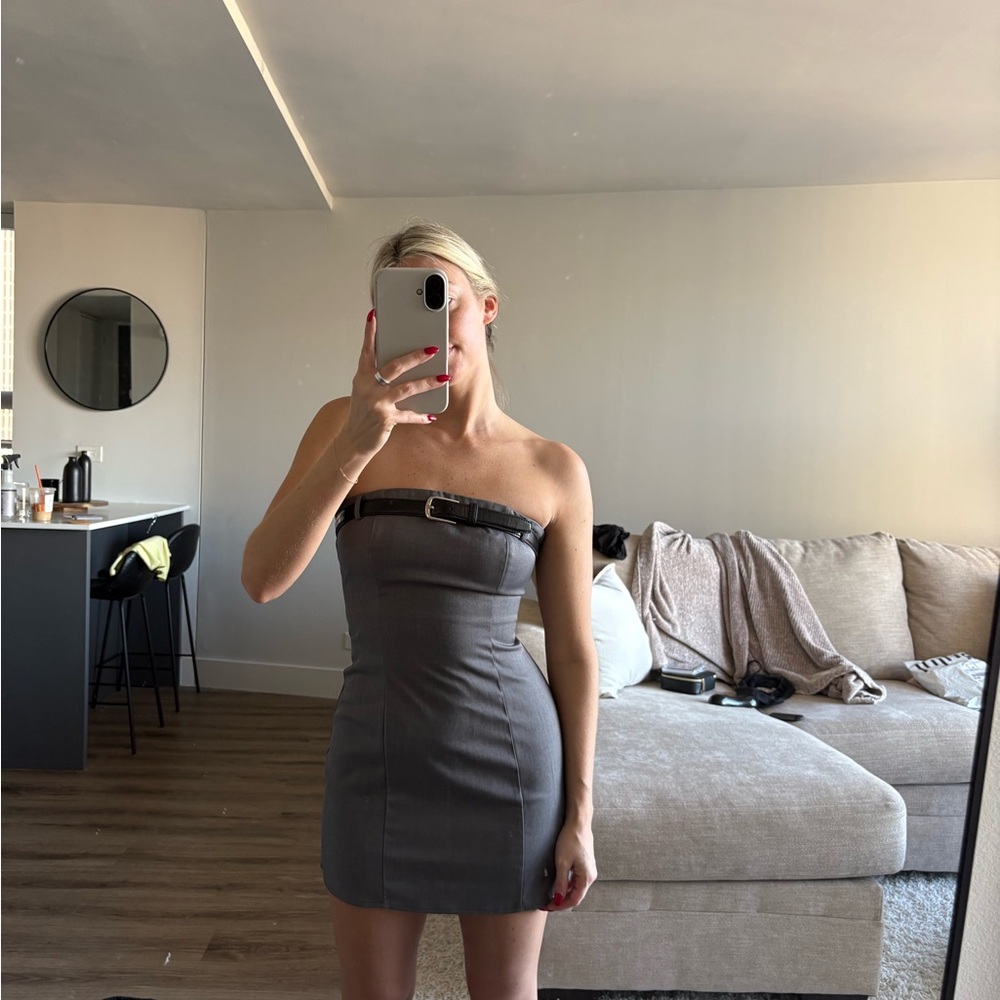 Superdown Charcoal Strapless Dress
